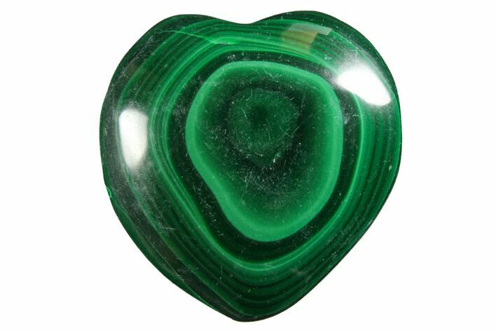 1.6" Polished Malachite Hearts - Photo 1